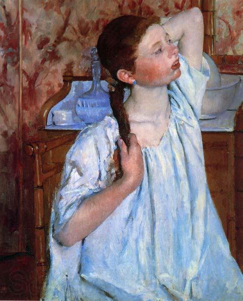 Mary Cassatt Girl Arranging her Hair Norge oil painting art